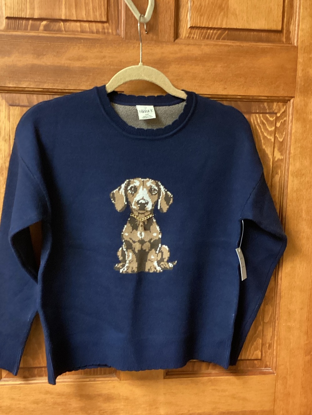 New Nikka K Navy Blue Dachshund Sweater